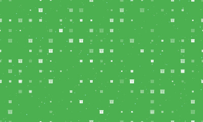 Poster - Seamless background pattern of evenly spaced white gift box with a question symbols of different sizes and opacity. Vector illustration on green background with stars