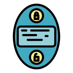 Poster - Smart auto key icon. Outline smart auto key vector icon color flat isolated