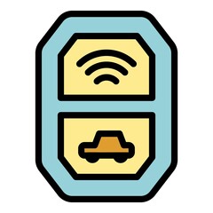Poster - Auto keyless icon. Outline auto keyless vector icon color flat isolated