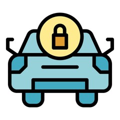 Poster - Car keyless system icon. Outline car keyless system vector icon color flat isolated