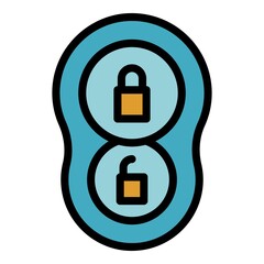Poster - Remote auto key icon. Outline remote auto key vector icon color flat isolated