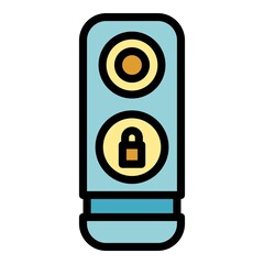 Poster - Remote vehicle key icon. Outline remote vehicle key vector icon color flat isolated