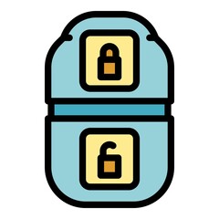 Aufkleber - Control car keyless icon. Outline control car keyless vector icon color flat isolated