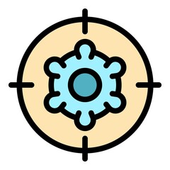 Poster - Virus target icon. Outline virus target vector icon color flat isolated