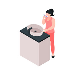 Sticker - Woman Cleaning Teeth Icon