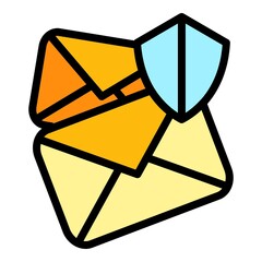 Poster - Security email icon. Outline security email vector icon color flat isolated