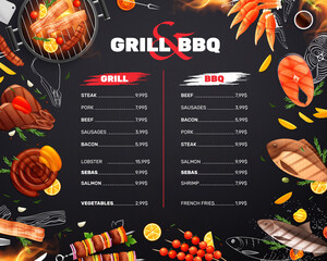 Wall Mural - Grill Barbecue Menu Design