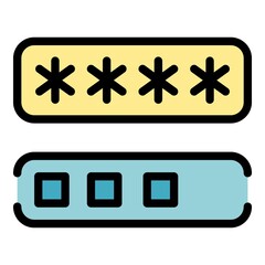 Poster - Privacy password icon. Outline privacy password vector icon color flat isolated