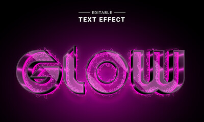 Neon Glow Editable Text Effect	
