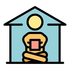 Poster - Ergonomic home icon. Outline ergonomic home vector icon color flat isolated