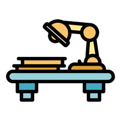 Poster - Ergonomic table icon. Outline ergonomic table vector icon color flat isolated