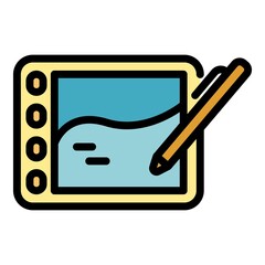 Poster - Ergonomic device icon. Outline ergonomic device vector icon color flat isolated