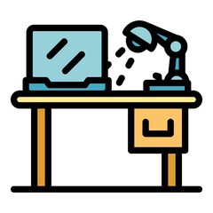 Poster - Ergonomic light icon. Outline ergonomic light vector icon color flat isolated