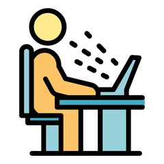 Poster - Ergonomic employee icon. Outline ergonomic employee vector icon color flat isolated