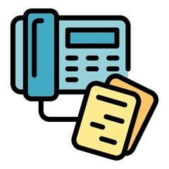 Poster - Ergonomic phone icon. Outline ergonomic phone vector icon color flat isolated