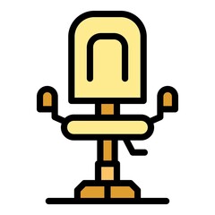 Poster - Ergonomic chair icon. Outline ergonomic chair vector icon color flat isolated