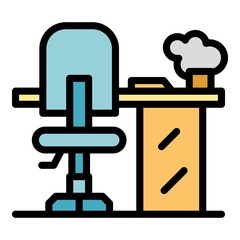 Poster - Office chair icon. Outline office chair vector icon color flat isolated