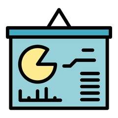 Poster - Ergonomic report icon. Outline ergonomic report vector icon color flat isolated