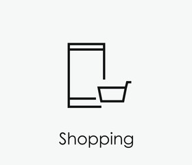 Poster - Online shopping vector icon. Editable stroke. Symbol in Line Art Style for Design, Presentation, Website or Apps Elements, Logo. Pixel vector graphics - Vector