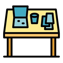 Poster - Organized table icon. Outline organized table vector icon color flat isolated