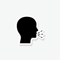 Sticker - Sticker of a man coughing  isolated on white background