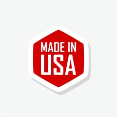 Wall Mural - Made in USA sticker icon isolated on white background