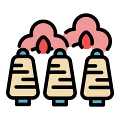 Poster - cotton spools icon. outline cotton spools vector icon color flat isolated