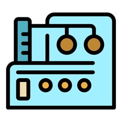 Poster - textile equipment icon. outline textile equipment vector icon color flat isolated