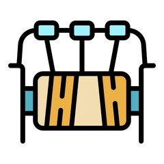 Poster - bobbin thread icon. outline bobbin thread vector icon color flat isolated