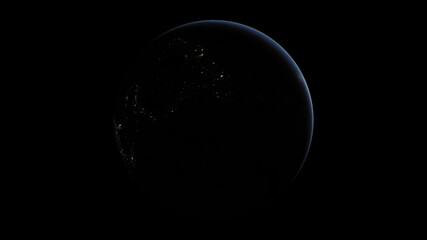 Wall Mural - Concept-P1 Beautiful Scenery of Realistic Planet Earth from Space with Atmosphere and City Lighting Effects at Night. High detailed 3D rendering.