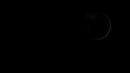 Wall Mural - Concept 1-P1 Beautiful Scenery of Realistic Planet Earth from Space with Atmosphere and City Lighting Effects at Night. High detailed 3D rendering.