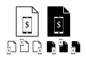 Aufkleber - Mobile banking vector icon in file set illustration for ui and ux, website or mobile application