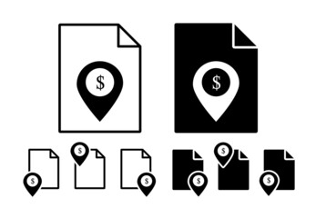 Aufkleber - Bank in map pin vector icon in file set illustration for ui and ux, website or mobile application