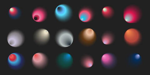 circular blurred gradient collection. vibrant soft blurry color gradients for modern design and tren