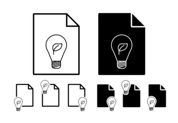 Poster - Eco-friendly light bulb outline vector icon in file set illustration for ui and ux, website or mobile application