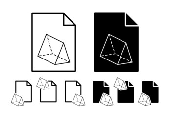 Wall Mural - Geometric shapes, triangular prism vector icon in file set illustration for ui and ux, website or mobile application