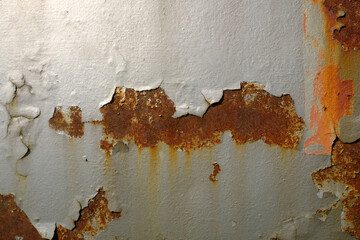 Poster - metal wall with rust. metal corrosion