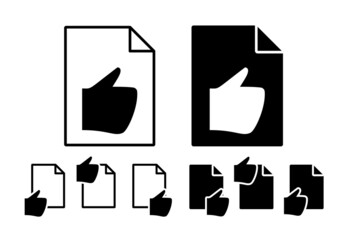 Poster - Hand, fingers, gesture, like vector icon in file set illustration for ui and ux, website or mobile application