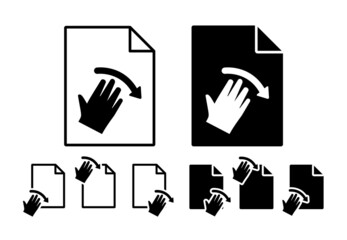 Aufkleber - Hand, fingers, gesture, swipe, right vector icon in file set illustration for ui and ux, website or mobile application