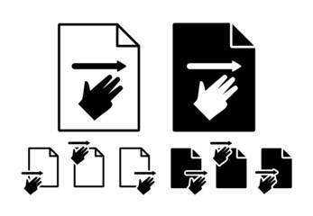 Aufkleber - Hand, fingers, gesture, swipe, right vector icon in file set illustration for ui and ux, website or mobile application