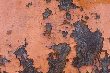 Poster - metal wall with rust. metal corrosion