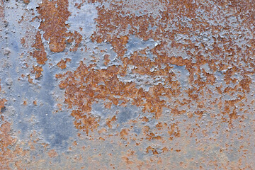 Poster - metal wall with rust. metal corrosion