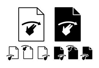 Aufkleber - Hand, fingers, gesture, swipe, right vector icon in file set illustration for ui and ux, website or mobile application