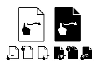 Aufkleber - Hand, fingers, gesture, move, right vector icon in file set illustration for ui and ux, website or mobile application