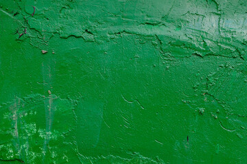 Poster - stone wall with old green paint. background for design