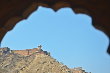 Sticker - Scenic view of Jaigarh Fort in India on a clear sky background