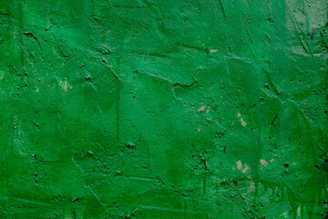 Poster - stone wall with old green paint. background for design