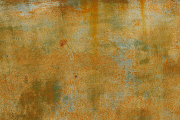 Poster - stone wall with old green paint. background for design