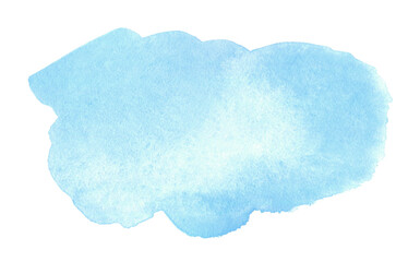 Sticker - Abstract blue watercolor shape as a background isolated on white. Watercolor clip art for your design