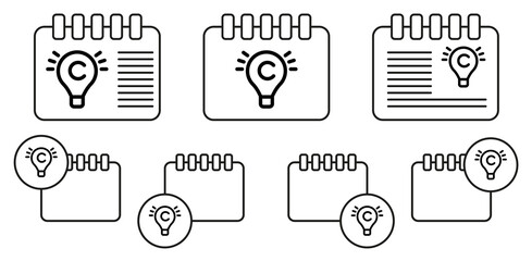 Poster - Creative lamp vector icon in calender set illustration for ui and ux, website or mobile application
